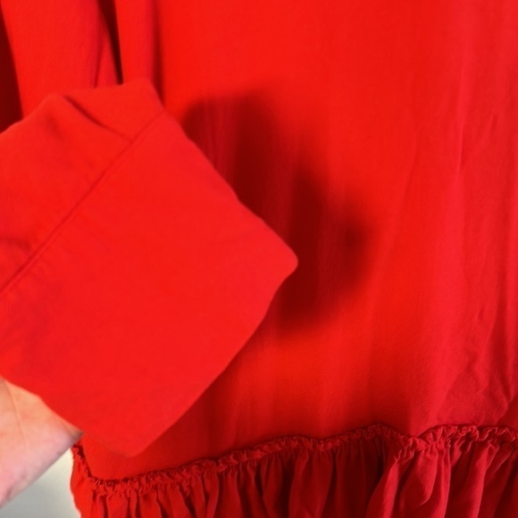 Cloth & Stone by Anthropolgie Red Long Sleeve Tie Back Top Blouse Size small - Picture 5 of 11